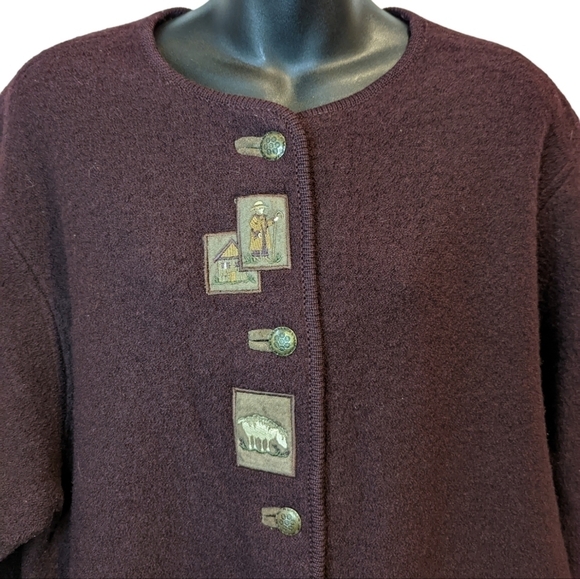 𝅺vintage Bavarian style wool cardigan large - Picture 1 of 12